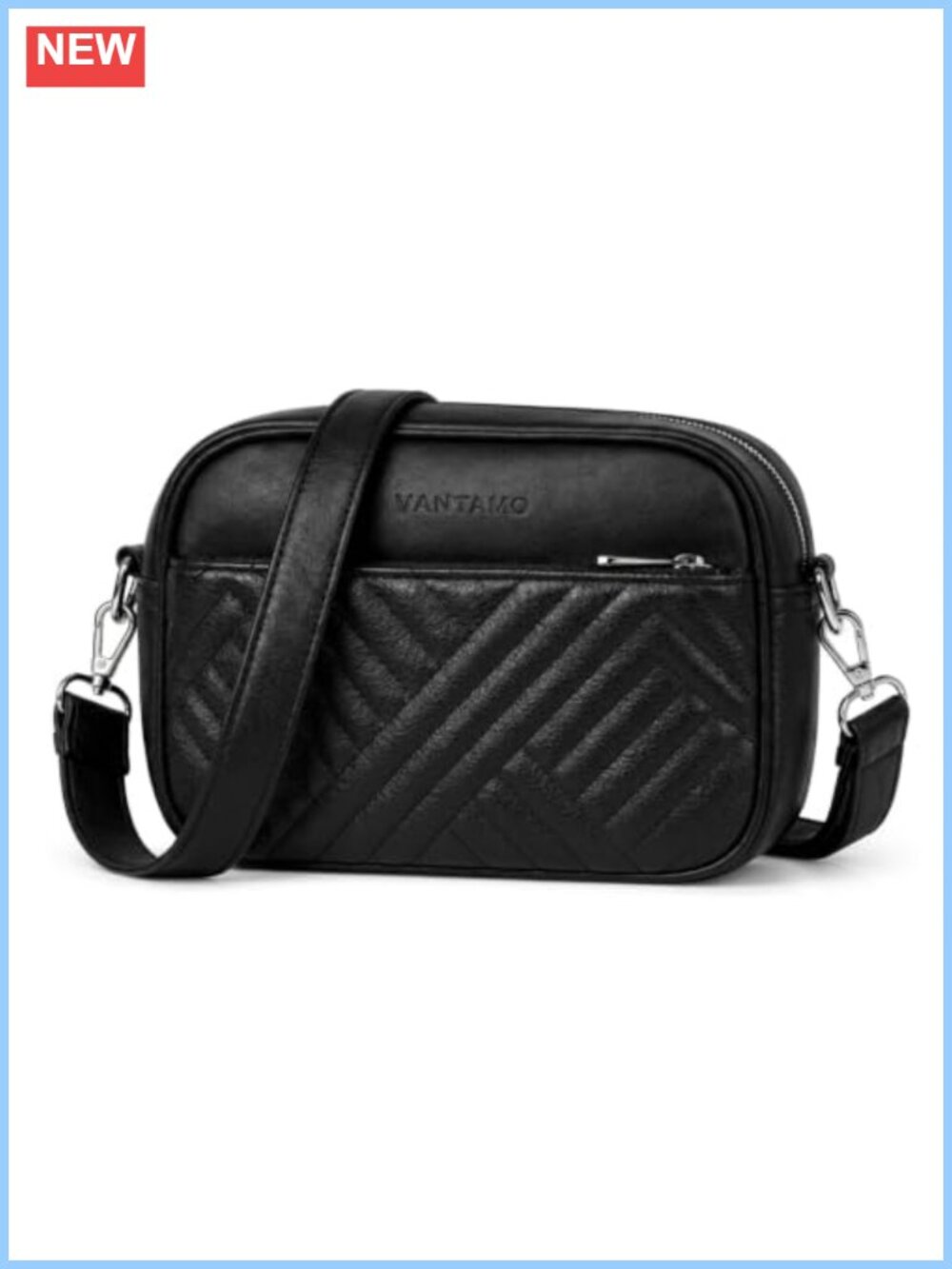 Quilted Crossbody Bag Vegan Leather Anti-Pickpocket RFID Travel Purse